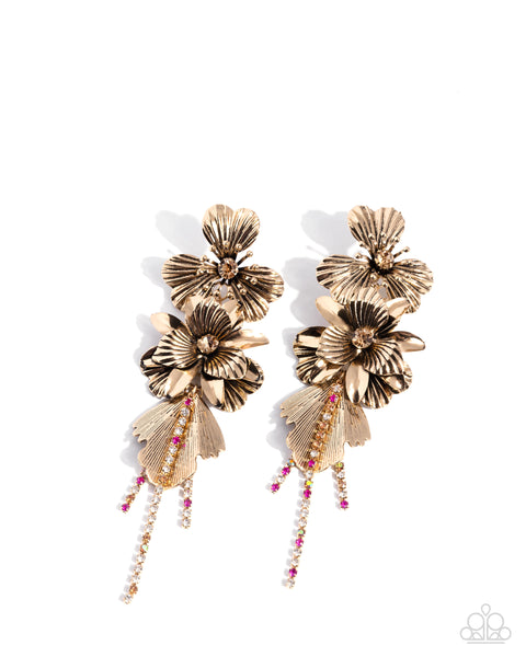 Paparazzi Classical Cadenza - Gold Earrings