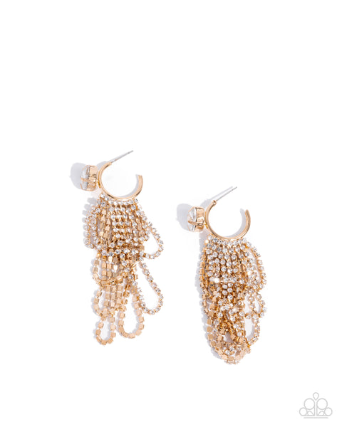 Paparazzi Never Enough Elegance Necklace and Ceaseless Chic Mini Hoop Earrings Set Gold