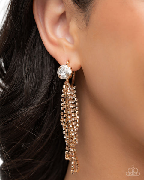 Paparazzi Never Enough Elegance Necklace and Ceaseless Chic Mini Hoop Earrings Set Gold