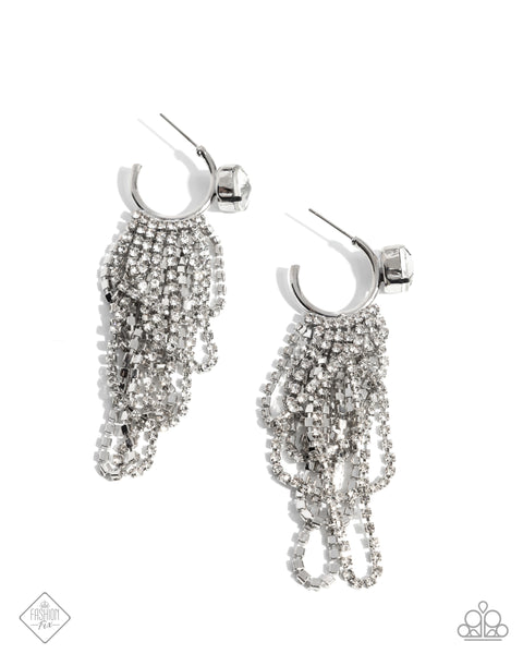 Paparazzi Ceaseless Chic - White Earrings