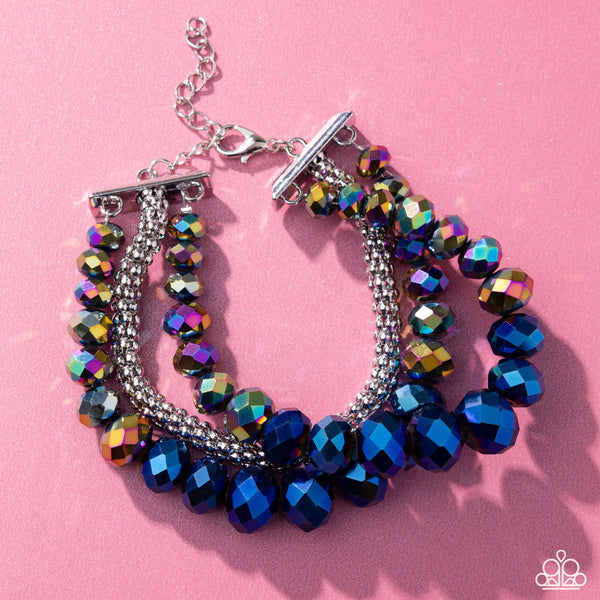 Paparazzi Truth Be BOLD - Multi Silver Oil Spill Bracelet