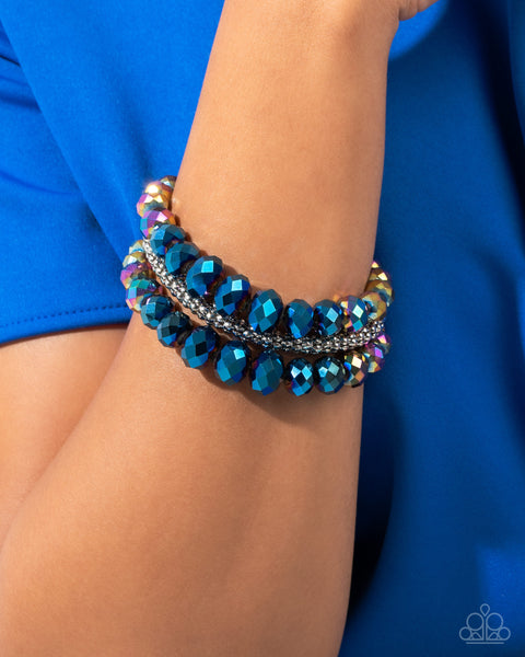 Paparazzi Truth Be BOLD - Multi Silver Oil Spill Bracelet