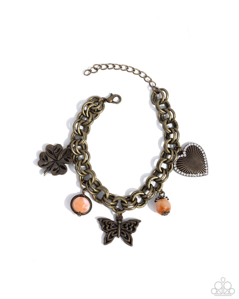 Paparazzi Folklore Frenzy - Brass Charm Bracelet