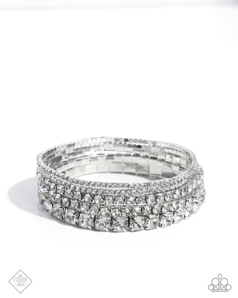 Paparazzi Persistent Pizzazz - White Bracelet