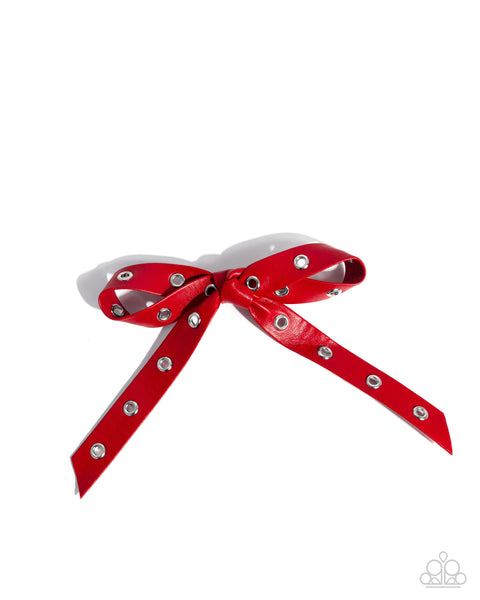 Paparazzi Generous Grommets - Red Hair Bow
