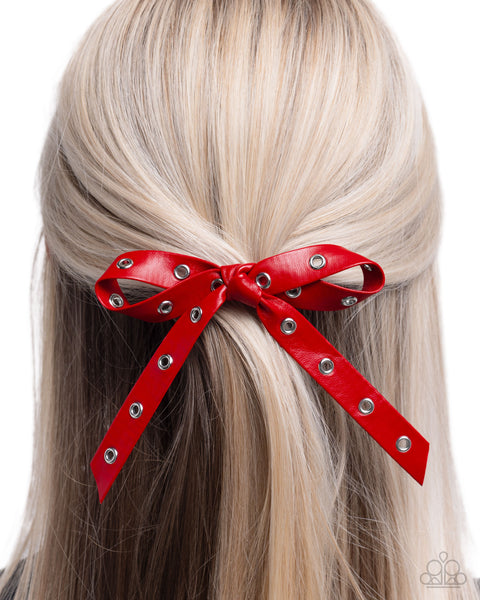 Paparazzi Generous Grommets - Red Hair Bow