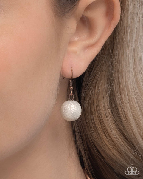 Paparazzi Brushed Backdrop - Copper Pearl Necklace