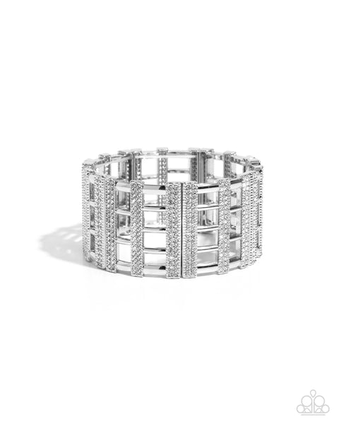 Paparazzi Vertical Vanity - White Bracelet