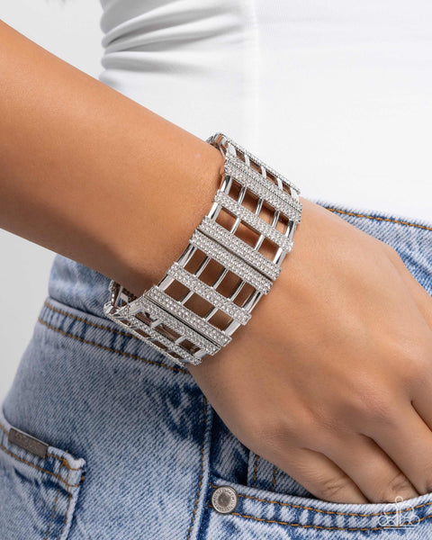 Paparazzi Vertical Vanity - White Bracelet