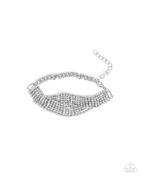 Paparazzi Trustworthy Twist - White Bracelet