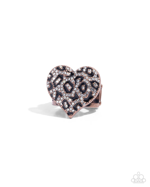 Paparazzi Cheetah Cameo - Copper Ring Ring