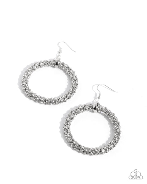 Paparazzi Breathtaking Beacon - White Earrings