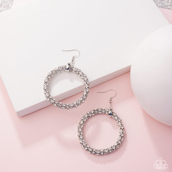 Paparazzi Breathtaking Beacon - White Earrings