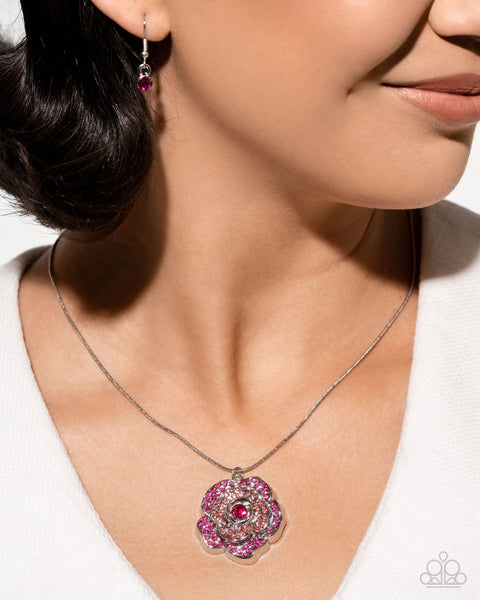 Blossoming Belle Necklace and Bewitching Belle Hinged Bracelet Pink Set