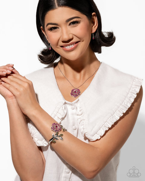 Blossoming Belle Necklace and Bewitching Belle Hinged Bracelet Pink Set