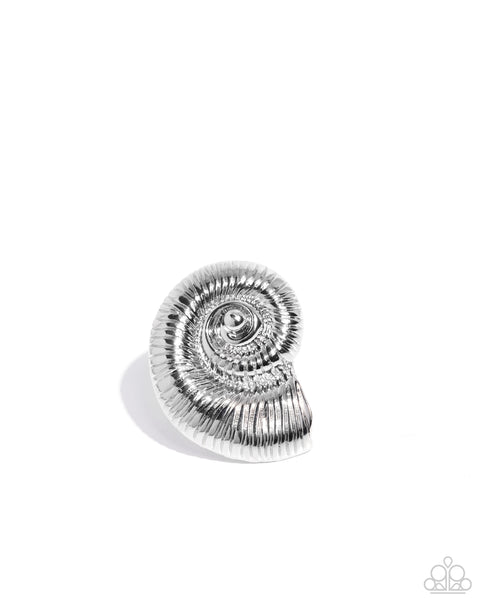 Paparazzi Shipwrecked Shell - Silver Ring