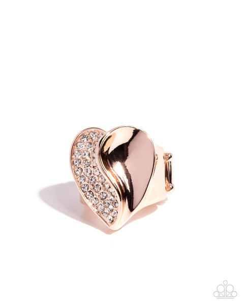 Paparazzi Half of Me - Rose Gold Ring