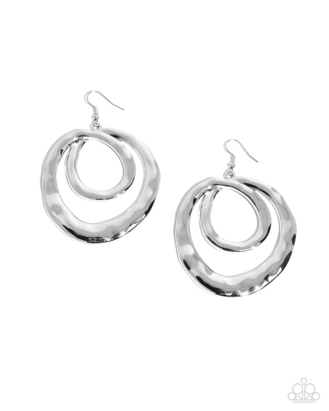 Paparazzi Subtle Swirls - Silver Earrings