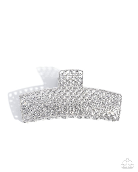 Paparazzi Glittery Gesture - White Hair Claw