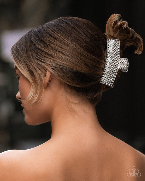 Paparazzi Glittery Gesture - White Hair Claw