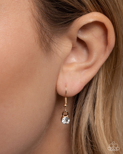 Paparazzi Panoramic Padlock Lanyard Gold Necklace