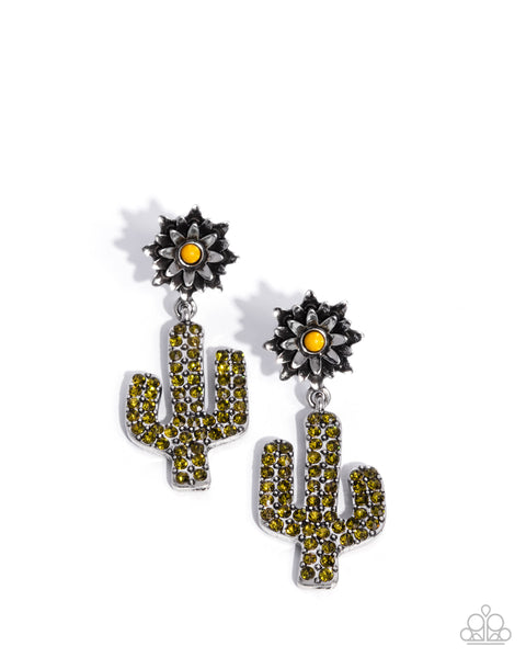 Paparazzi Cactus Cascade Necklace and Cactus Cause Earring Set Yellow