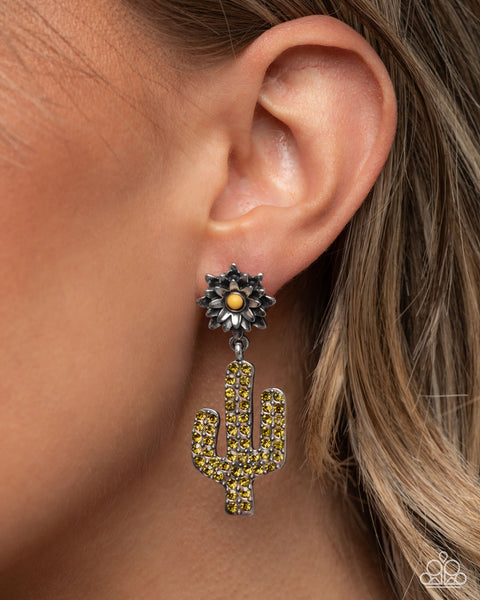 Paparazzi Cactus Cascade Necklace and Cactus Cause Earring Set Yellow