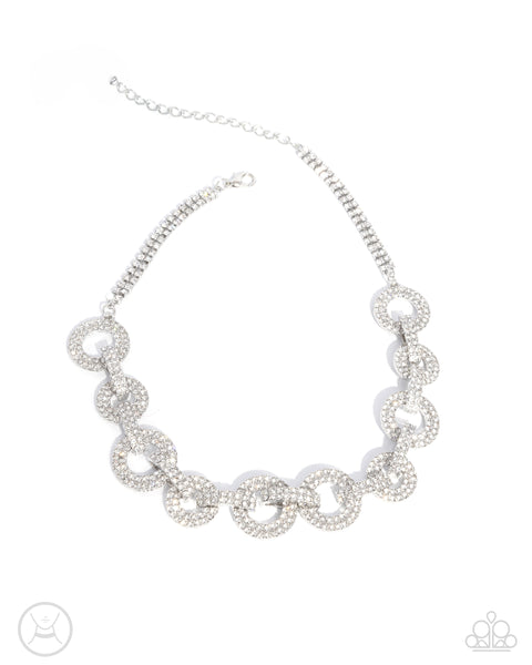 Paparazzi Elegant Embrace - White Necklace