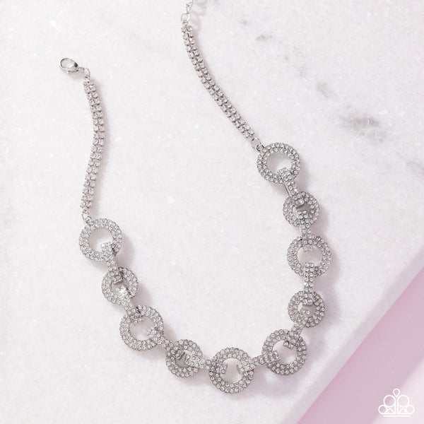 Paparazzi Elegant Embrace - White Necklace
