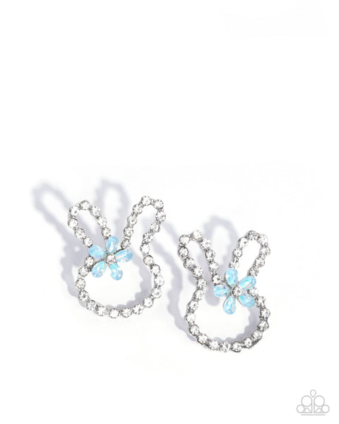 Paparazzi Bunny Backdrop - Blue Post Earrings