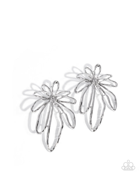 Paparazzi Growing Garden - Silver Earrings