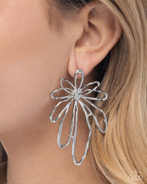 Paparazzi Growing Garden - Silver Earrings