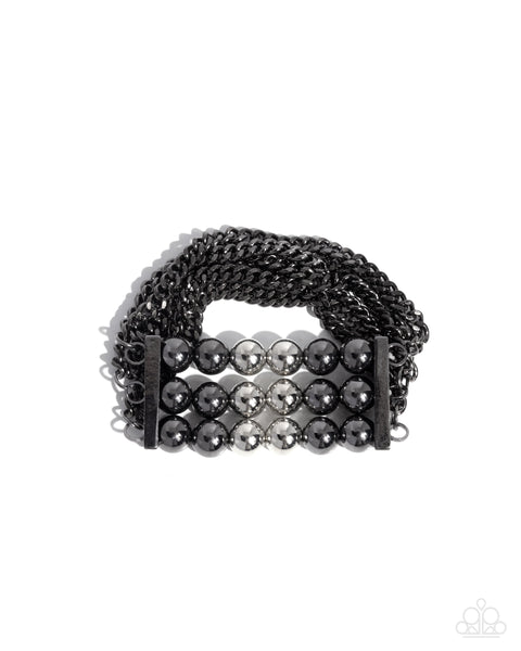 Paparazzi Sarcastic Stack - Black Bracelet
