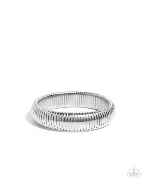 Paparazzi Flashy Fringe - Silver Stretchy Bracelet