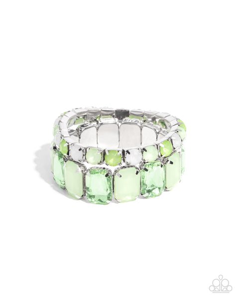 Paparazzi Mismatched Mood - Green Bracelet