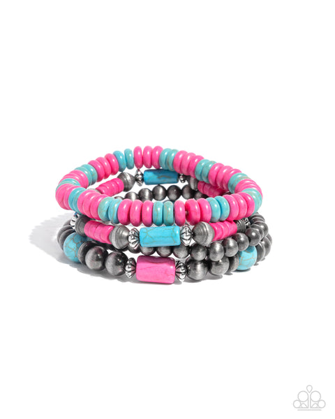 Paparazzi Adorably Abundant - Pink Bracelet