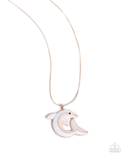 Paparazzi Dolphin Dive - Gold Necklace
