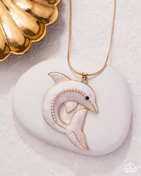 Paparazzi Dolphin Dive - Gold Necklace