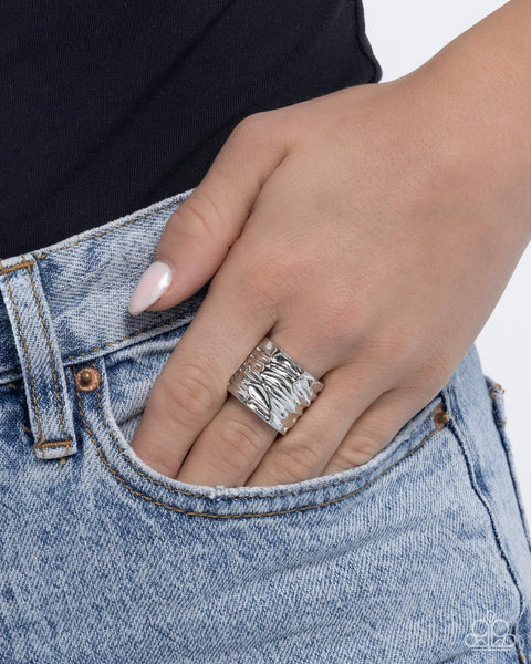 Paparazzi Textured Tenor - Silver Ring