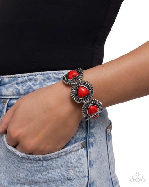 Paparazzi Rural Romance - Red Bracelet