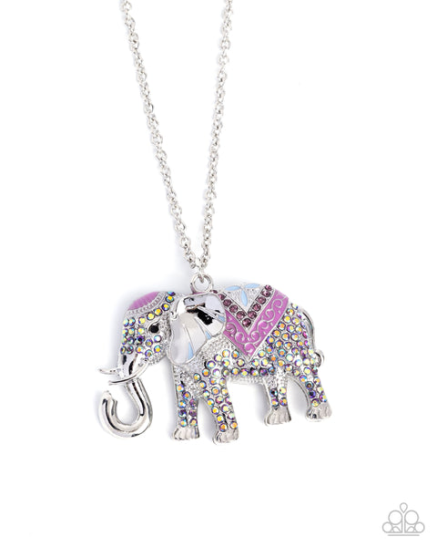 Paparazzi Educated Elephant - Purple Necklace