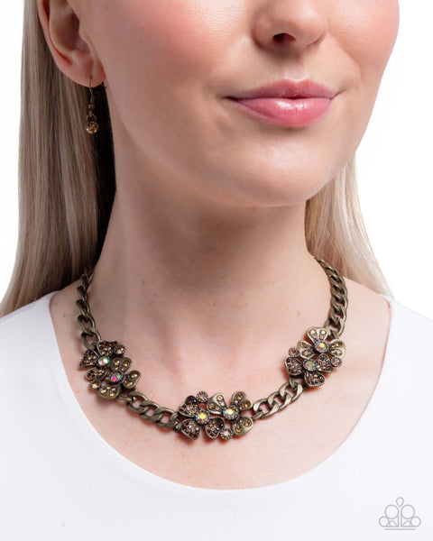 Paparazzi Fairy Florals - Brass Necklace