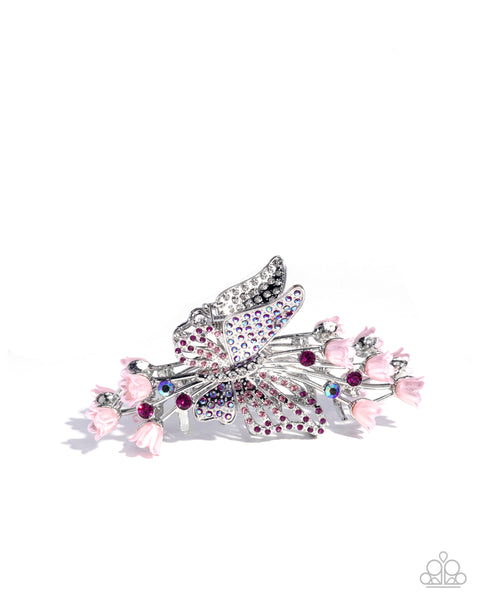 Paparazzi Fluttering French - Pink Hair Clip