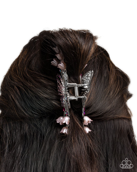 Paparazzi Fluttering French - Pink Hair Clip