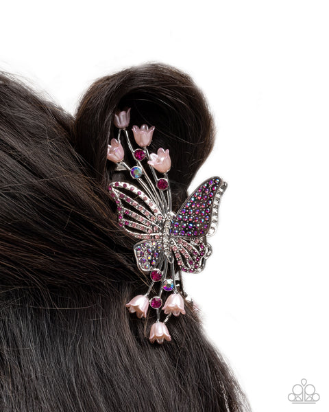 Paparazzi Fluttering French - Pink Hair Clip
