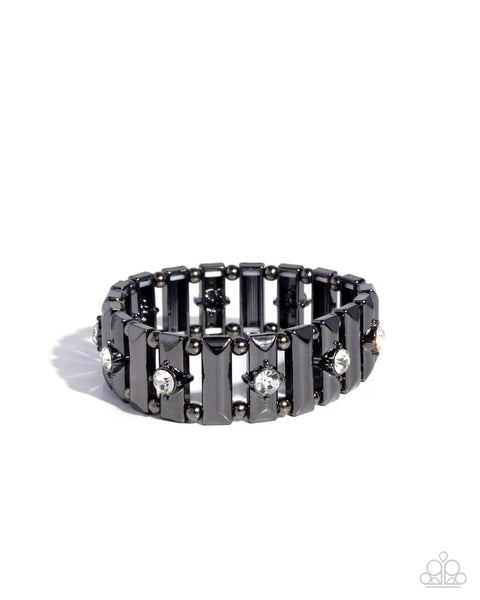 Paparazzi Dotted Dazzle - Black Bracelet