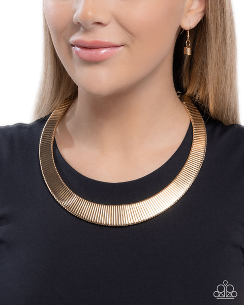 Paparazzi Fringe Formal - Gold Necklace