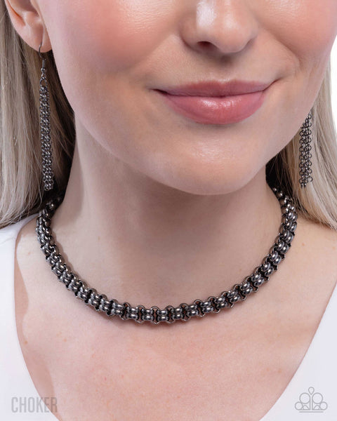 Paparazzi Double Demand - Black Choker Necklace