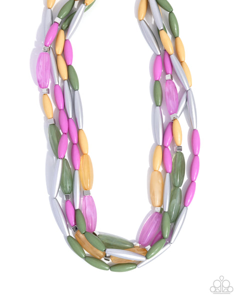 Paparazzi Milky Mambo - Green Multi Necklace