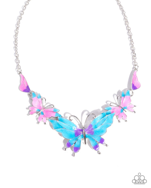 Paparazzi Floating Feature - Multi Butterfly Necklace